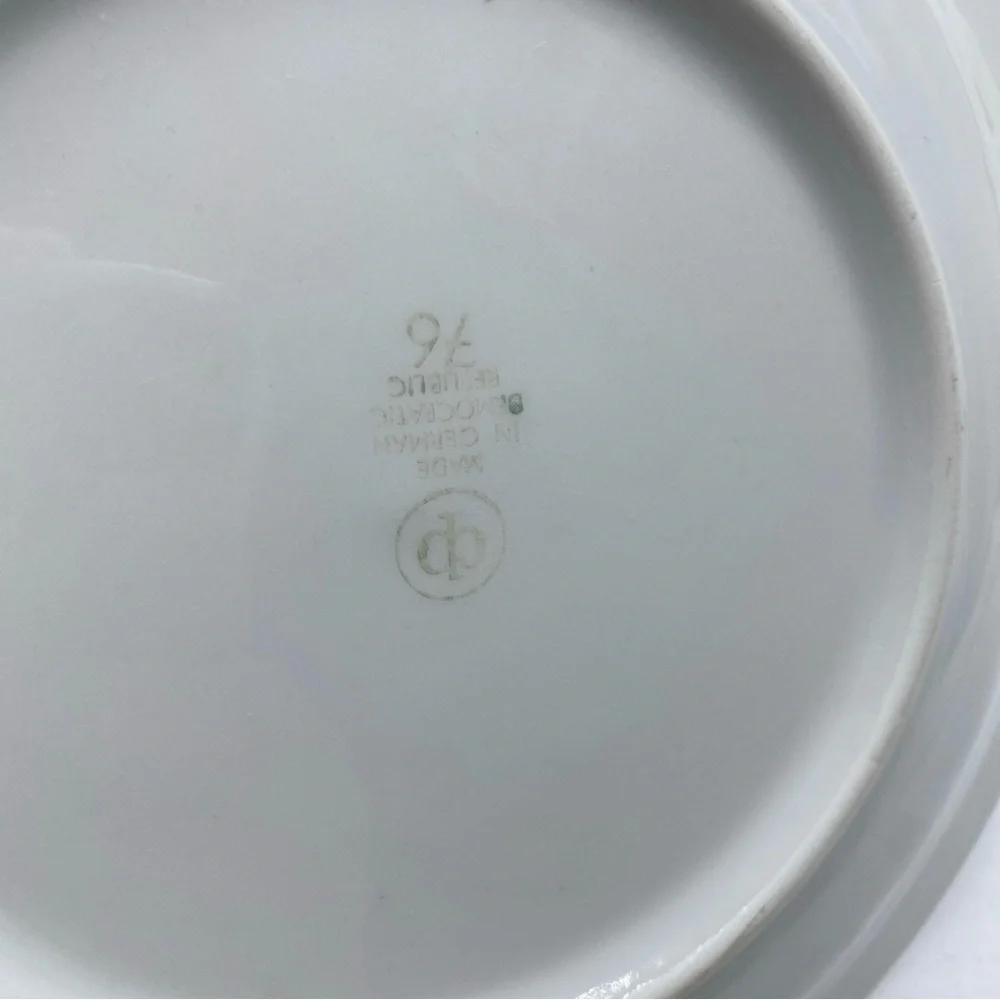 CP German Democratic Republic Floral Salad Plates Floral Gold Trim Rose Set of 2